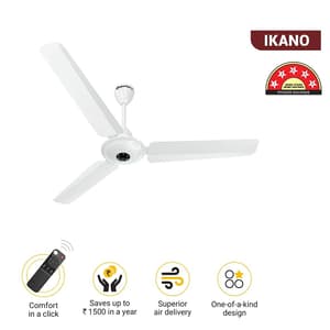 Atomberg Ikano 1200 mm Energy Efficient Ceiling Fan With BLDC Motor & Remote (White)