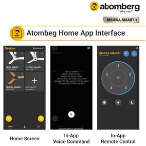 Atomberg Aris Starlight 1200 mm Noiseless Smart Ceiling Fan For Home With IoT & Remote Sleek Design High Air Delivery BLDC Fan (White)