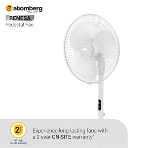 Atomberg Renesa Pedestal Fan 400 mm BLDC Motor Energy Saving With Remote Control (White)