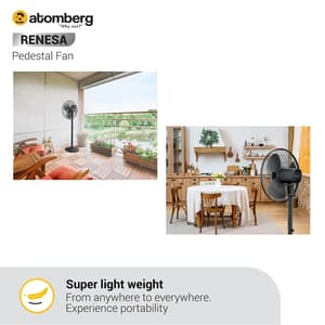 Atomberg Renesa Pedestal Fan 400 mm BLDC Motor Energy Saving With Remote Control (Black)