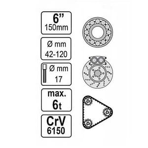 Yato 150 mm / 2 Arms Jaw Puller, YT-2517