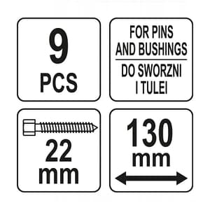 Yato 9 Pcs Ball Joint Separator Tool Kit, YT-25413