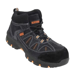 Black+Decker High Ankle DIN Suede Leather Safety Shoe - Composite Toe (Navy-Blue), BXWB0164IN