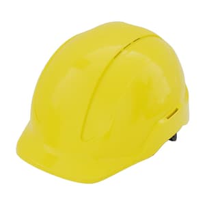 Black+Decker ABS Industrial Safety Helmet With Plastic Suspension & Ratchet Type Adjustment With Ventilation Holes & Black Chin Strap (Yellow), BXHP0222IN