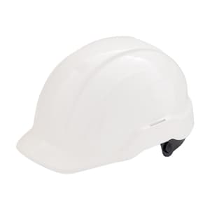 Black+Decker ABS Industrial Safety Helmet With Plastic Suspension & Ratchet Type Adjustment Without Ventilation Holes (White), BXHP0223IN