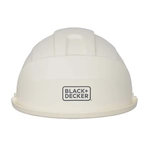 Black+Decker Heat & Cold Resistant Safety Helmet With Adjustable Headband & Cradle With Ratchet Type Adjustment (White), BXHP0226IN