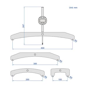 Insize 100 - 15000 mm Large Range Digital Radius Gauge, 2197