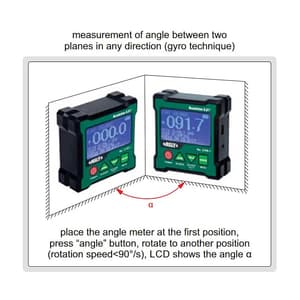 Insize 0 - 360° Dual Axis Digital Level & Angle Meter, 2199-1