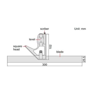Insize 300 mm / 12 inch Combination Square (Economic Type), 2276-300