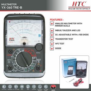 HTC 0.1mV - 1000V Analog Multimeter With Mirror Scale, 360 TREB