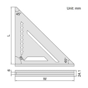 Insize 180 mm / 7 inch Plastic Angle Square, 2282-180
