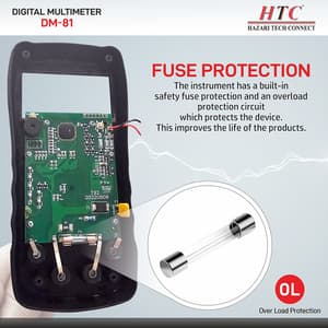 HTC 3-1/2 Digit / 1999 Count True RMS Digital Manual Multimeter, DM-81
