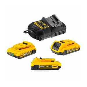 Dewalt XR Charger + 3 x 2.0 Ah Battery, DCB115D3
