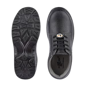 Hillson Single Density Leather Safety Shoes - Metal Toe (Black), 2101