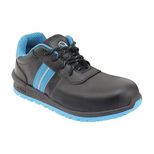 Hillson Dual Density TFP Sole Synthetic Leather Swag Safety Shoes - Steel Toe (Black & Blue), Swag-1901