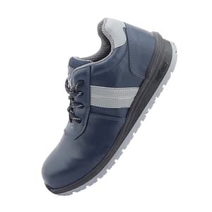 Hillson Dual Density TFP Sole Synthetic Leather Swag Safety Shoes - Steel Toe (Blue & Grey), Swag-1902