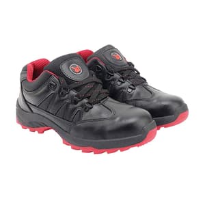 Hillson Dual Density TFP Sole Synthetic Leather Swag Safety Shoes - Steel Toe (Black & Red), Swag-1903