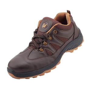 Hillson Dual Density TFP Sole Synthetic Leather Swag Safety Shoes - Steel Toe (Brown & Beige), Swag-1904