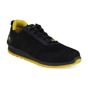 Hillson Dual Density TFP Sole Synthetic Leather Swag Safety Shoes - Steel Toe (Black & Yellow), Swag-1906