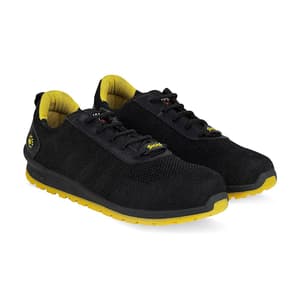 Hillson Dual Density TFP Sole Synthetic Leather Swag Safety Shoes - Steel Toe (Black & Yellow), Swag-1906
