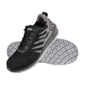 Hillson Dual Density TFP Sole Synthetic Leather Swag Safety Shoes - Steel Toe (Black & Grey), Swag-1907