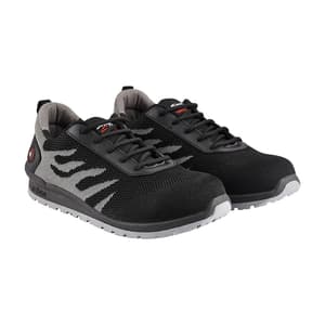 Hillson Dual Density TFP Sole Synthetic Leather Swag Safety Shoes - Steel Toe (Black & Grey), Swag-1907