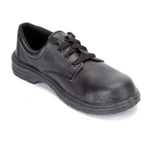 Hillson Low Ankle Single Density PVC Split Leather U4 Safety Shoes - Steel Toe (Black)