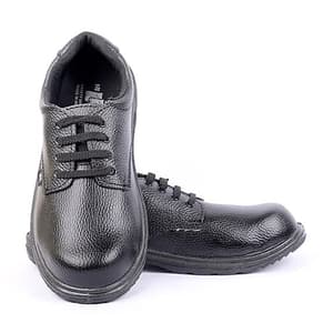 Hillson Low Ankle Single Density PVC Split Leather U4 Safety Shoes - Steel Toe (Black)