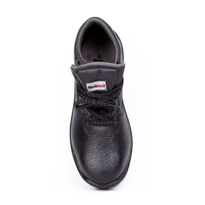 Hillson High Ankle Single Density Black Split Leather Rockland Safety Shoes - Steel Toe (Black)