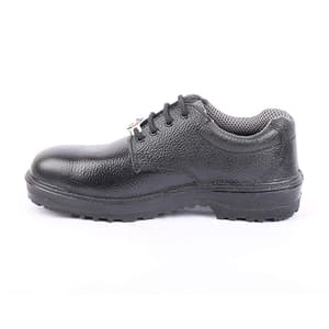 Hillson ISI Marked Single Density Black Split Leather Base Safety Shoes - Steel Toe (Black)