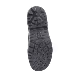 Hillson ISI Marked Single Density Black Split Leather Base Safety Shoes - Steel Toe (Black)