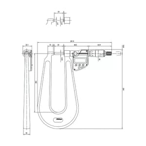 Mitutoyo 0 - 1 inch Digital Sheet Metal Micrometer (Type A), 389-351-30