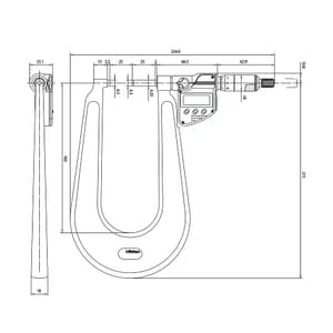 Mitutoyo 1 - 2 inch Digital Sheet Metal Micrometer (Type A), 389-352-30