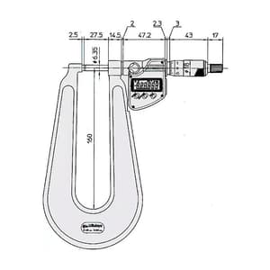 Mitutoyo 0 - 1 inch Digital Sheet Metal Micrometer (Type C), 389-371-30
