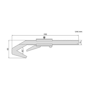 Insize 4 - 40 mm Range V Shape Vernier Caliper, 1273-403