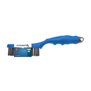 Hogert 4 Rows Stainless Steel Wire Brush with Plastic Handle, HT3B622