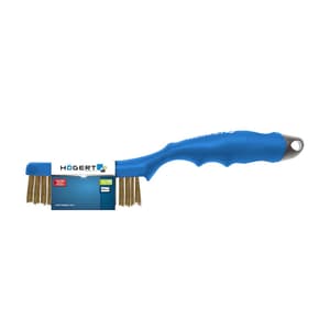 Hogert 4 Rows Brass Wire Brush with Plastic Handle, HT3B623