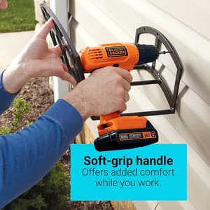 Black+Decker 20V / 10mm Cordless Drill Driver With 1x 1.5Ah Li-ion Battery & 30 Pcs Kit, LD120VA-IN