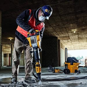Dewalt 1600W SDS-Max Corded Electric Demolition Hammer 30.6 J Impact Energy with Active Vibration control Includes Chisel-Perform & Protect Shield, D25951K-QS