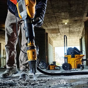 Dewalt 1600W SDS-Max Corded Electric Demolition Hammer 30.6 J Impact Energy with Active Vibration control Includes Chisel-Perform & Protect Shield, D25951K-QS