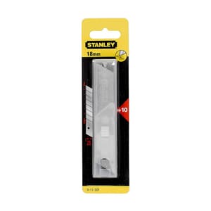 Stanley 18 mm Snap-off Blade (Pack of 10 Pcs), 0-11-301