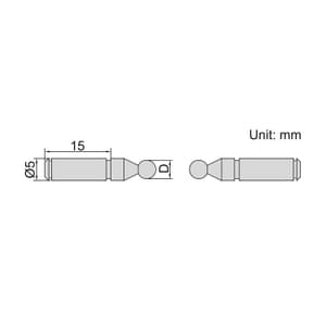 Insize 2.0 mm Dia. Ball Tip for Gear Tooth Micrometers, 7391-T3