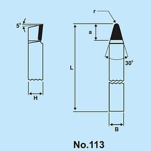 Zenstar 140 mm Length / 113 Straight, Round Nose Turning Tool (Neutral), 113-2525