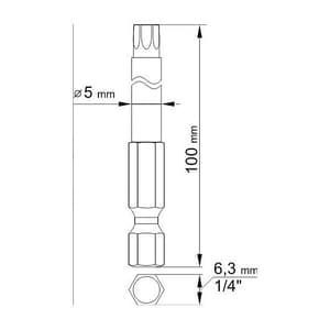 Yato 100 mm Torx Screwdriver Bits (Pack of 2 Pcs), YT-0490