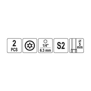 Yato 100 mm Torx Screwdriver Bits (Pack of 2 Pcs), YT-0490