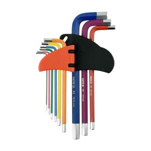 Yato 1.5 mm - 10 mm Long Hex Allen Key Set CRV (9 Pcs), YT-05631