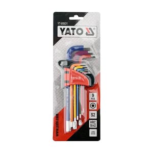 Yato 1.5 mm - 10 mm Long Hex Allen Key Set CRV (9 Pcs), YT-05631