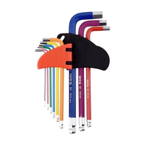 Yato 1.5 mm - 10 mm Long Hex Allen Key Set With Ball Point (9 Pcs), YT-05632