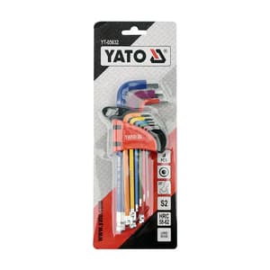 Yato 1.5 mm - 10 mm Long Hex Allen Key Set With Ball Point (9 Pcs), YT-05632