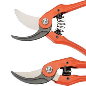 Bahco 230 mm / 9 Inch Bypass Secateurs With Stamped/Pressed Steel Handle & Angled Cutting Head, P121-23-F